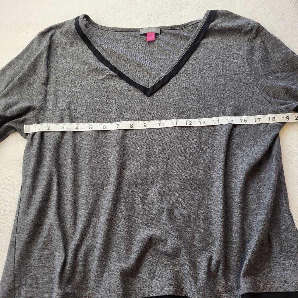 Vince Camuto Long Sleeve Gray Top Layered Look Women's Size XL - Picture 5 of 8